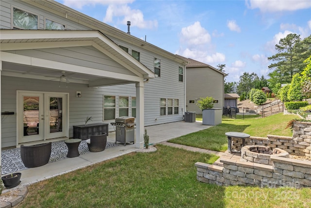 11209 Flenniken Ct, Charlotte, NC 28277 - back of house with a ceiling fan, a patio, and cooling unit