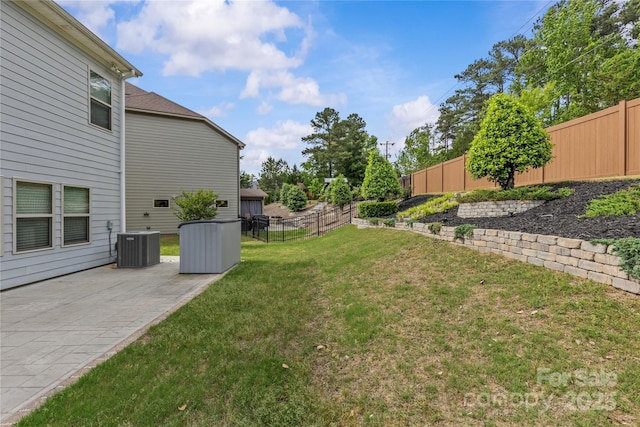 11209 Flenniken Ct, Charlotte, NC 28277 - view of yard featuring a patio area and central air condition unit