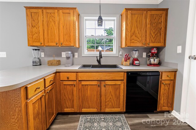 532 Jedburgh Way, Rock Hill, SC 29730 - kitchen featuring dishwasher, a sink, light countertops, and wood finished floors