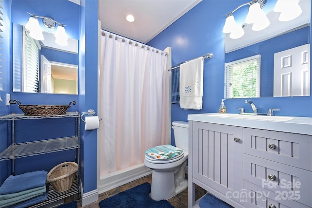 3017 Brooks Mill Ln, Wingate, NC 28174 - full bathroom with toilet, vanity, and a shower with shower curtain