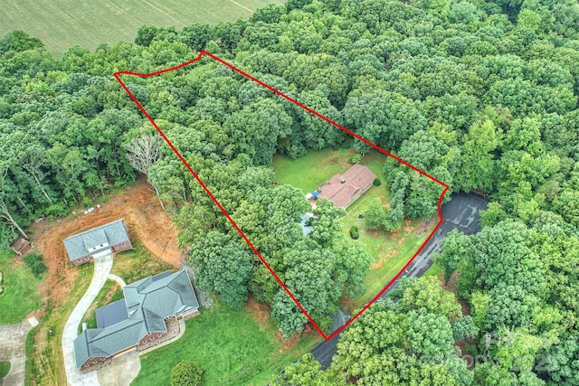 3017 Brooks Mill Ln, Wingate, NC 28174 - view of property location with property boundaries highlighted and a heavily wooded area