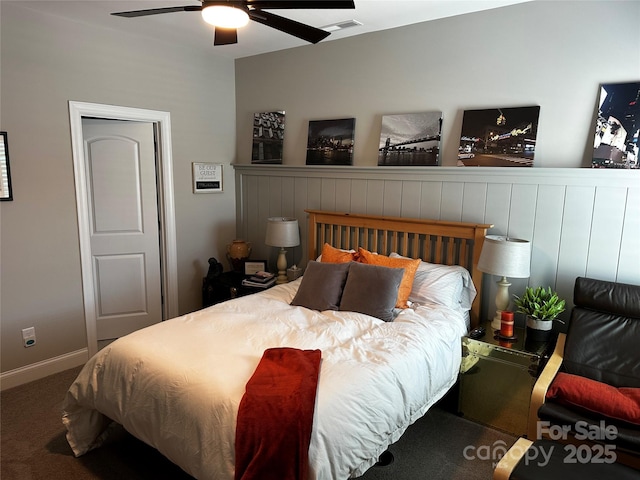 110 W Pine St, Lincolnton, NC 28092 - bedroom with carpet and a ceiling fan