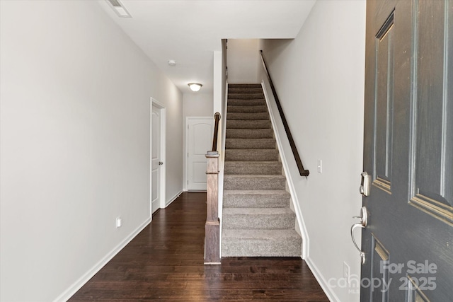 1142 Doveridge St, Charlotte, NC 28273 - stairway featuring wood finished floors and baseboards
