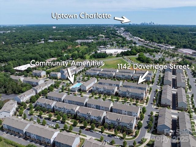 1142 Doveridge St, Charlotte, NC 28273 - aerial view of a heavily wooded area