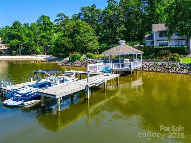 15 Old Stage Trl, Clover, SC 29710 - dock featuring a gazebo and a water view