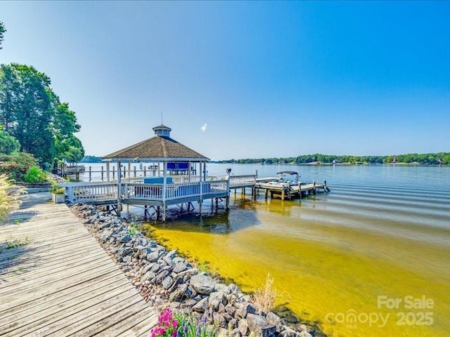 15 Old Stage Trl, Clover, SC 29710 - dock featuring a water view and a gazebo