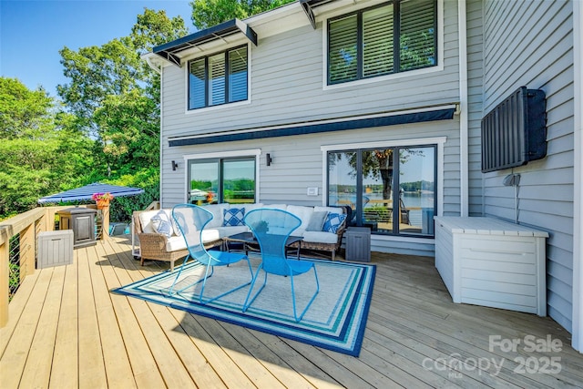 15 Old Stage Trl, Clover, SC 29710 - wooden deck featuring an outdoor living space