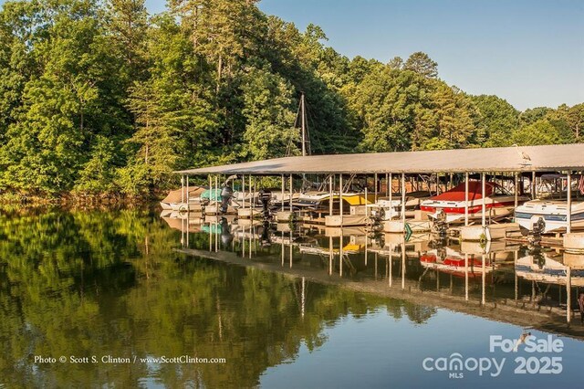 15 Old Stage Trl, Clover, SC 29710 - dock with a water view, a forest view, and boat lift