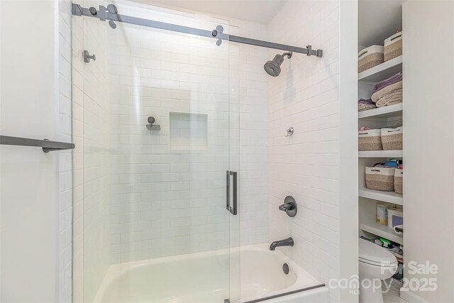 5114 Leisure Ln, Sherrills Ford, NC 28673 - full bath with bath / shower combo with glass door and toilet