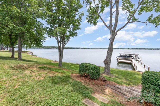 5114 Leisure Ln, Sherrills Ford, NC 28673 - dock featuring a yard and a water view