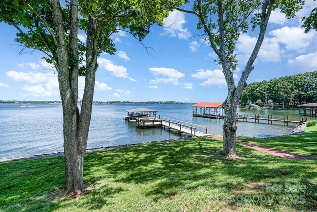 5114 Leisure Ln, Sherrills Ford, NC 28673 - dock with a yard and a water view