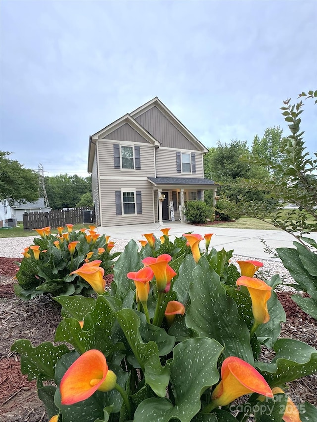 212 Old Centergrove Rd, Kannapolis, NC 28083 - view of front of property with covered porch and board and batten siding