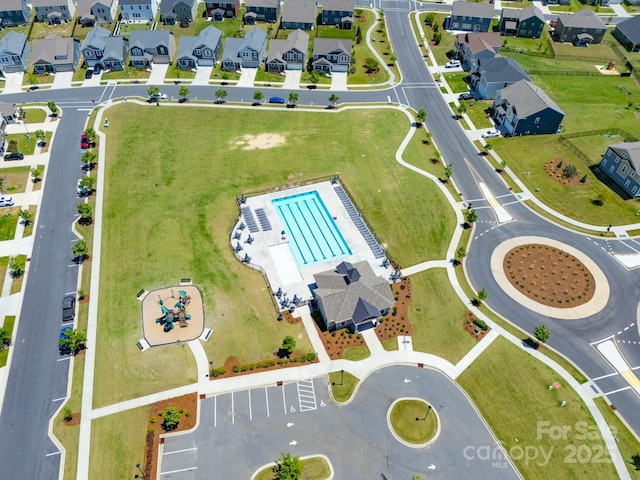 1004 Earlston Rd, Indian Trail, NC 28079 - aerial view of residential area featuring a pool area