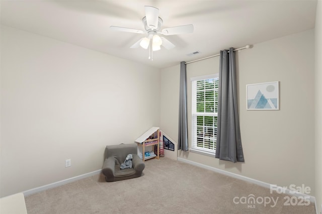 4278 Park S Station Blvd, Charlotte, NC 28210 - playroom featuring carpet flooring, baseboards, and a ceiling fan