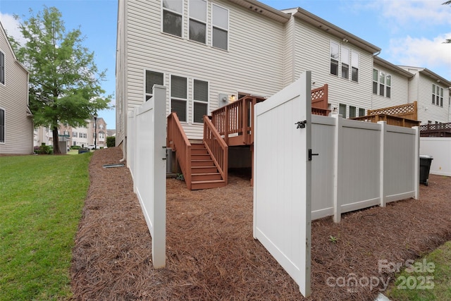 4278 Park S Station Blvd, Charlotte, NC 28210 - back of property featuring a deck, stairway, and a residential view