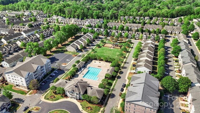 4278 Park S Station Blvd, Charlotte, NC 28210 - aerial view of property and surrounding area with nearby suburban area and a pool area