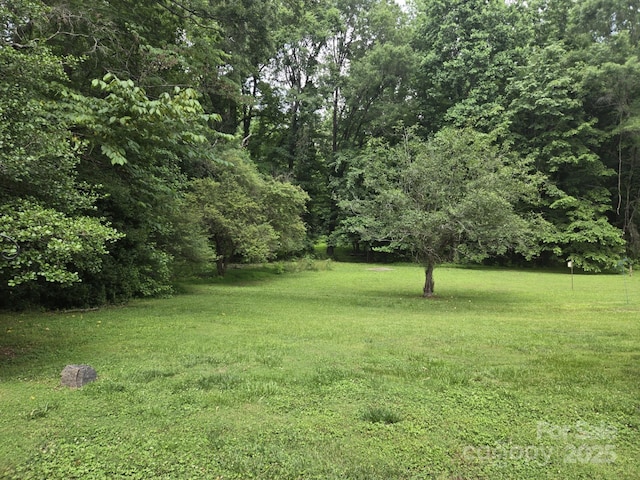 9225 Robinson Church Rd, Charlotte, NC 28215 - view of green lawn featuring a wooded view