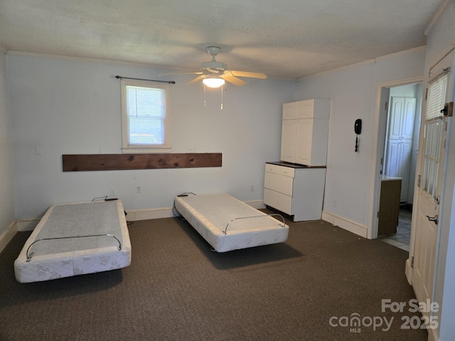 9225 Robinson Church Rd, Charlotte, NC 28215 - bedroom featuring crown molding and dark carpet