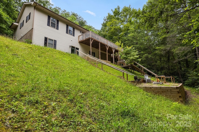 137 Weaver Ct, Lake Lure, NC 28746 - back of house featuring a deck and stairs