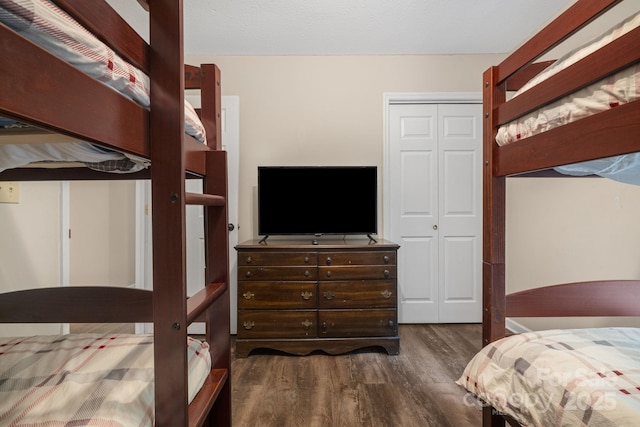 137 Weaver Ct, Lake Lure, NC 28746 - bedroom with dark wood finished floors and a closet