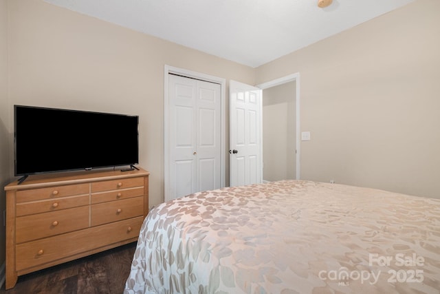 137 Weaver Ct, Lake Lure, NC 28746 - bedroom with dark wood-style flooring and a closet