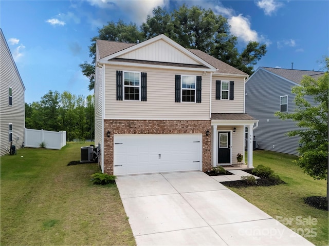 461 Misty Law Ln, Clover, SC 29710 - traditional-style house with brick siding, central AC, driveway, a garage, and roof with shingles