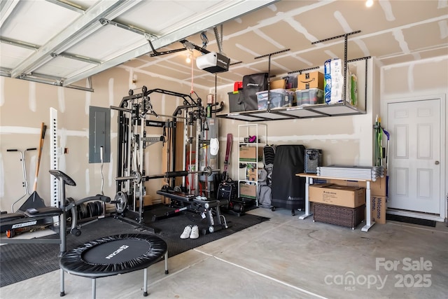 461 Misty Law Ln, Clover, SC 29710 - garage with electric panel and a garage door opener