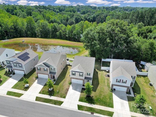 461 Misty Law Ln, Clover, SC 29710 - aerial perspective of suburban area featuring a heavily wooded area and a nearby body of water