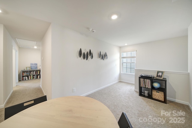 461 Misty Law Ln, Clover, SC 29710 - carpeted dining room featuring attic access and recessed lighting