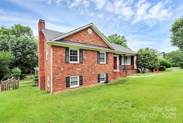 6908 Lancer Dr, Charlotte, NC 28226 - view of side of home featuring a chimney, brick siding, and a shingled roof