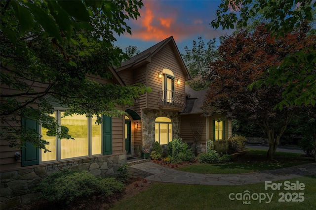 65 Timber Park Dr, Black Mountain, NC 28711 - view of front of home with stone siding and a shingled roof