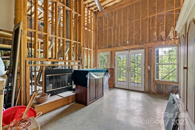 65 Timber Park Dr, Black Mountain, NC 28711 - misc room with french doors and concrete floors