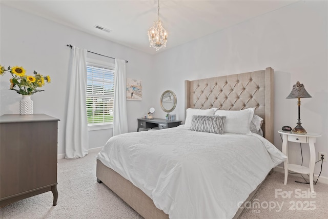 10620 Euclid Ave NW, Concord, NC 28027 - carpeted bedroom with a chandelier and baseboards