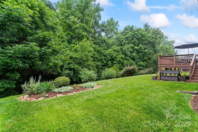 10620 Euclid Ave NW, Concord, NC 28027 - view of grassy yard with a wooden deck