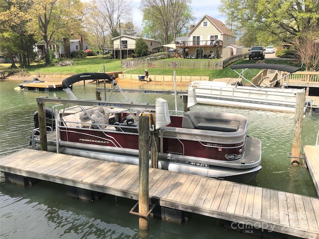 132 Marina Ln, Mooresville, NC 28117 - dock area with a water view and a lawn