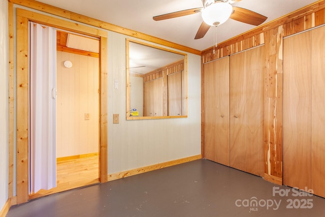 7150 Yellow Creek Rd, Robbinsville, NC 28771 - spare room with ceiling fan, concrete flooring, and baseboards