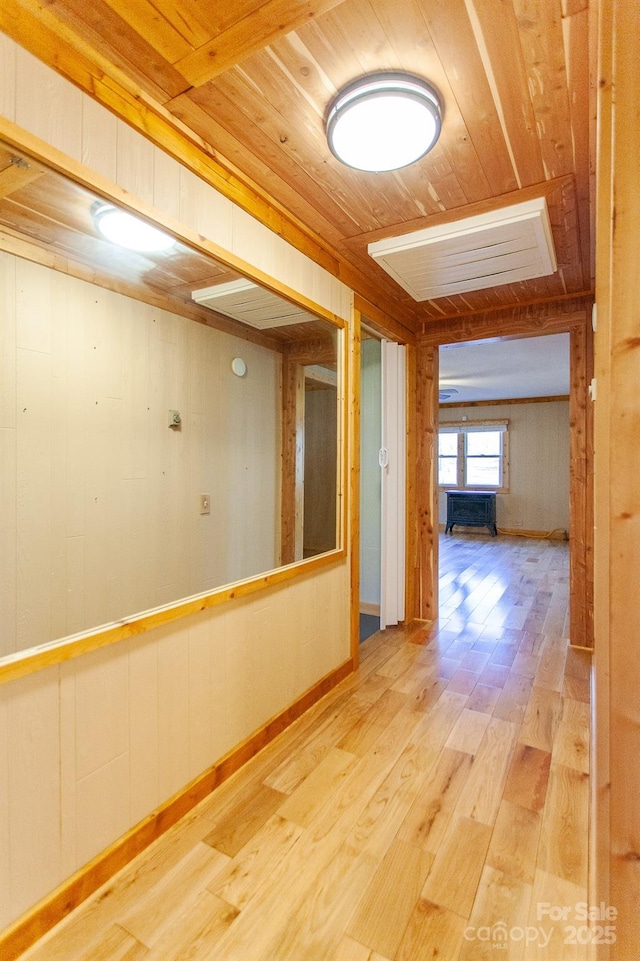 7150 Yellow Creek Rd, Robbinsville, NC 28771 - corridor with wooden ceiling, wood finished floors, and wood walls