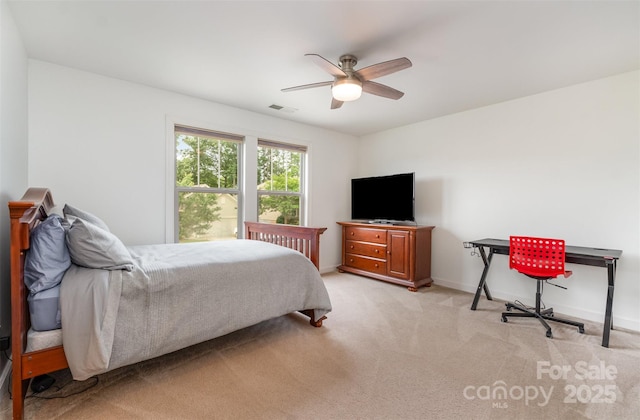 755 Lagan Ct, Fort Mill, SC 29715 - bedroom featuring light carpet, a ceiling fan, and baseboards
