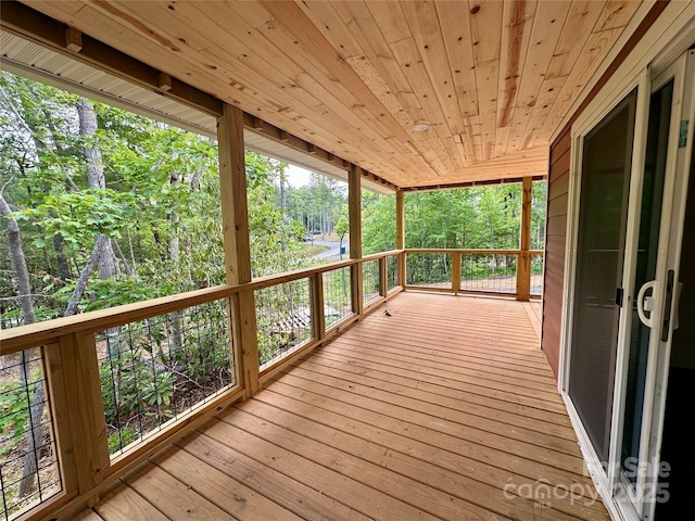 206 Cascade Ridge Rd, Fairview, NC 28730 - wooden terrace with view of wooded area