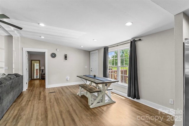 1730 Woodbend Ln, Conover, NC 28613 - game room with baseboards, wood finished floors, and recessed lighting