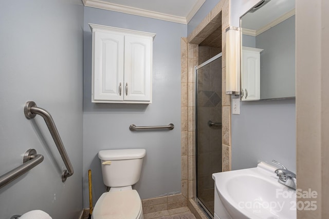 3120 7th Street Dr NE, Hickory, NC 28601 - full bath with a stall shower and ornamental molding