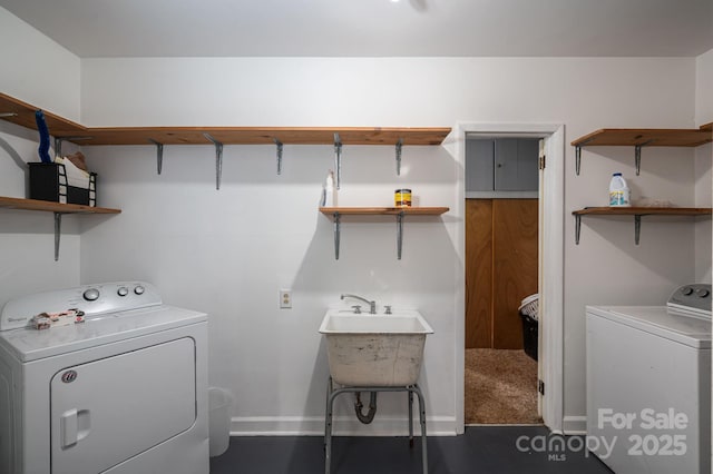 3120 7th Street Dr NE, Hickory, NC 28601 - laundry area with washer and clothes dryer and baseboards