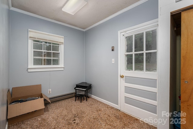3120 7th Street Dr NE, Hickory, NC 28601 - unfurnished room featuring crown molding, carpet, healthy amount of natural light, and baseboard heating