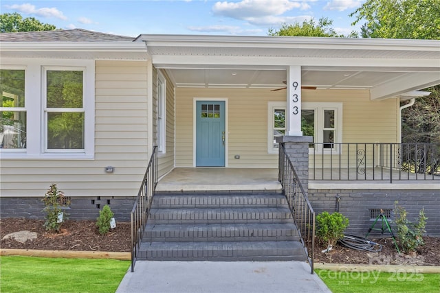 933 Old Charlotte Rd, Concord, NC 28027 - view of exterior entry with a porch and crawl space