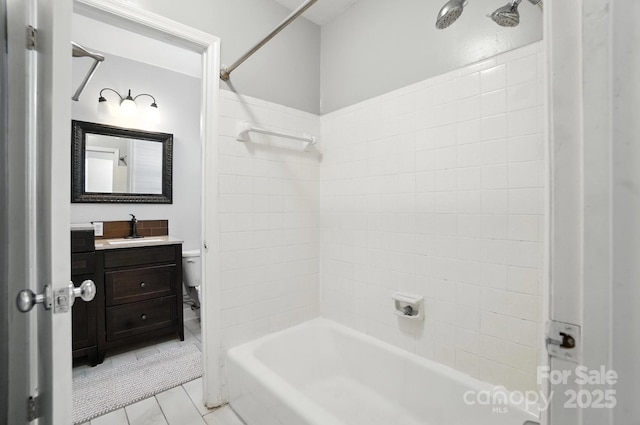 5947 Quail Hollow Rd Unit A, Charlotte, NC 28210 - full bath featuring vanity, tub / shower combination, and tile patterned floors