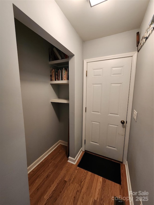 2904 E Brocktown Rd, Moravian Falls, NC 28654 - entryway with dark wood finished floors and baseboards