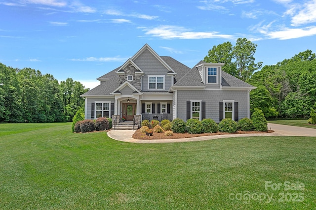 224 Hidden Meadows Dr, Mooresville, NC 28117 - view of front of home with a front lawn and a shingled roof
