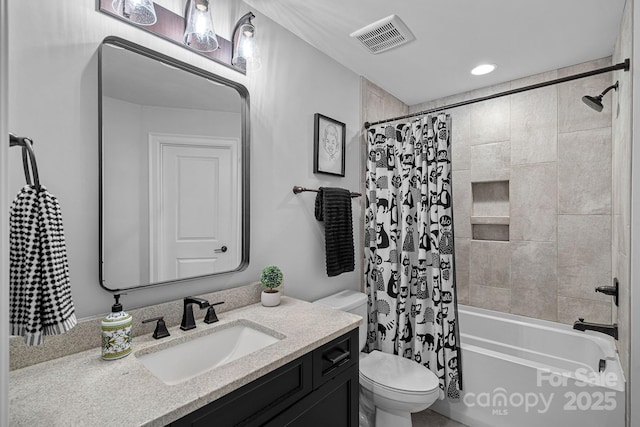 224 Hidden Meadows Dr, Mooresville, NC 28117 - bathroom featuring vanity, toilet, and shower / tub combo