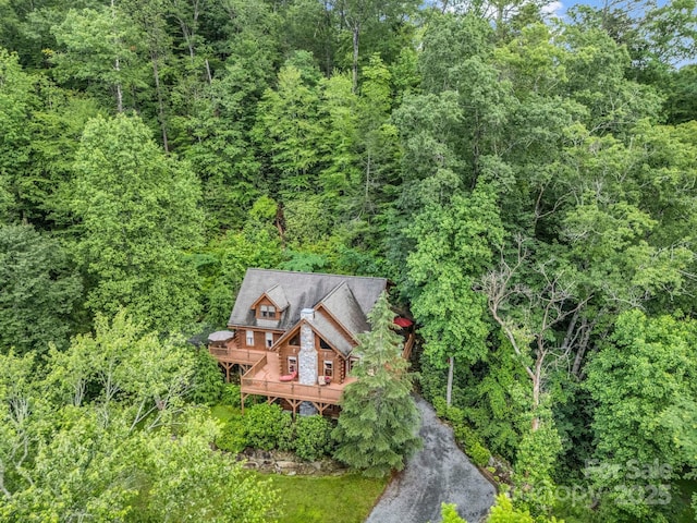 120 Rocky Mountain Dr, Lake Lure, NC 28746 - aerial view of property and surrounding area with a heavily wooded area