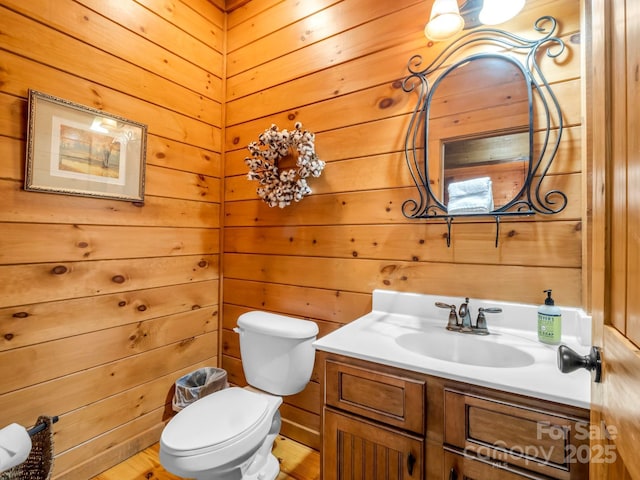 120 Rocky Mountain Dr, Lake Lure, NC 28746 - half bathroom with vanity and wood walls